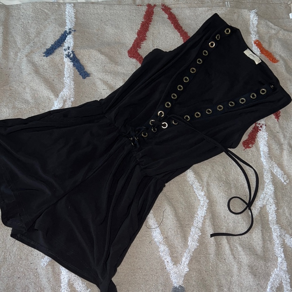 Pinc Premium Grommet Lace Up Romper